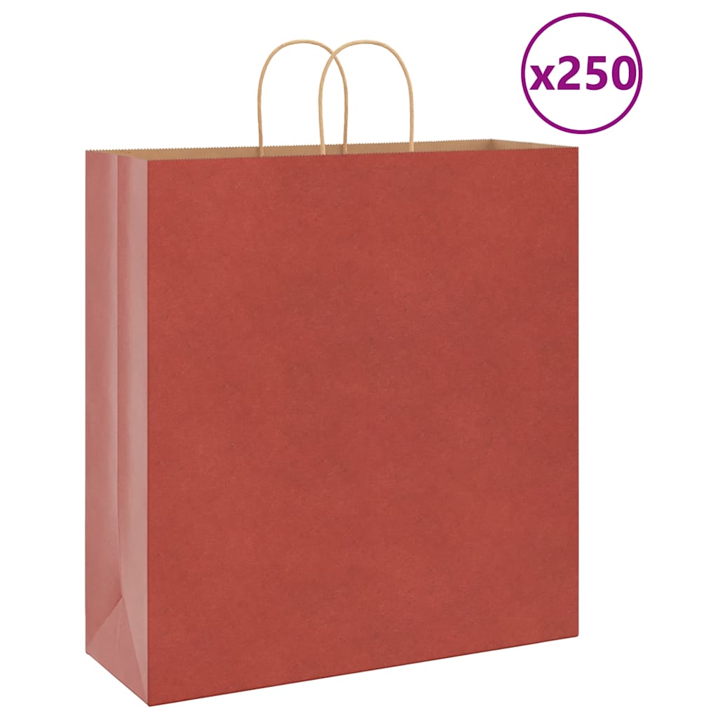 JUNG Vida Papiertragetaschen 250 Stk. mit Henkeln Rot 45x17x48 cm