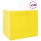 JUNG Vida Papiertragetaschen 50 Stk. mit Henkeln Gelb 32x22x28 cm