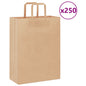 JUNG Vida Papiertragetaschen 250 Stk. mit Henkeln Braun 26x12x35 cm