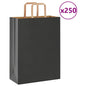JUNG Vida Papiertragetaschen 250 Stk. mit Henkeln Schwarz 26x12x35 cm