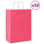 JUNG Vida Papiertragetaschen 50 Stk. mit Henkeln Rosa 32x17x44 cm