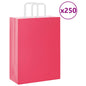 JUNG Vida Papiertragetaschen 250 Stk. mit Henkeln Rosa 26x12x35 cm