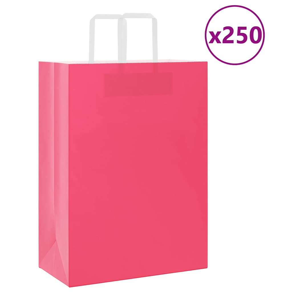 JUNG Vida Papiertragetaschen 250 Stk. mit Henkeln Rosa 32x17x44 cm