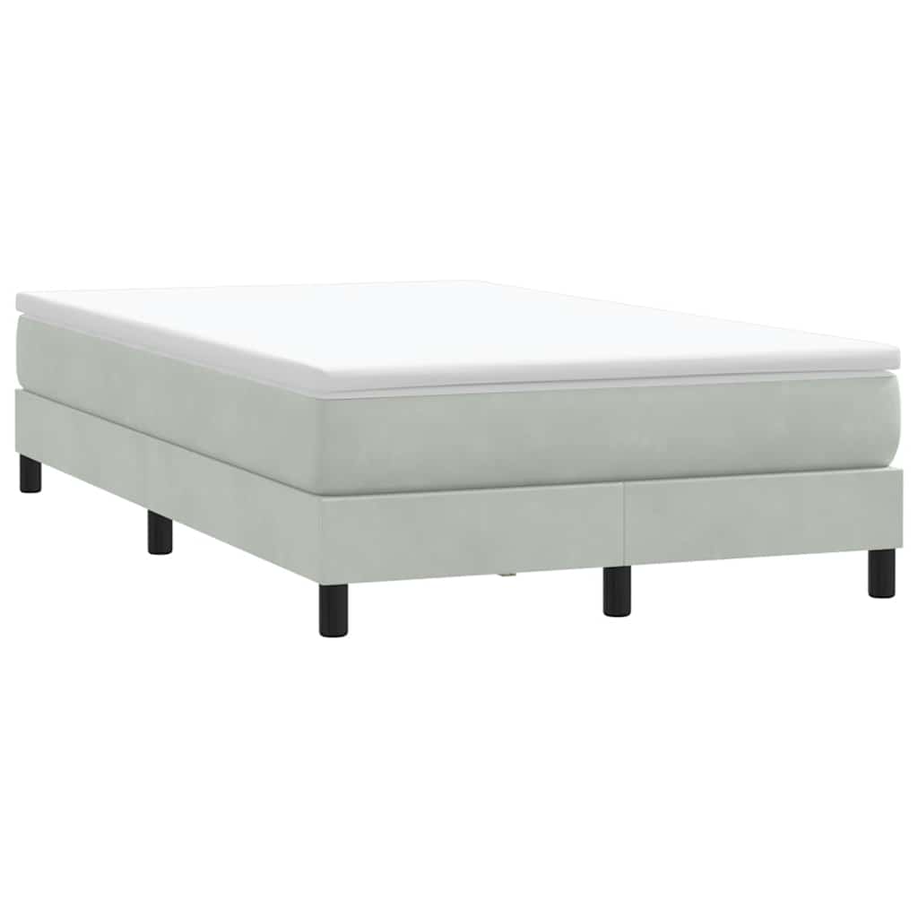 JUNG Vida Boxspringbett ohne Matratze Hellgrau 120x210 cm Samt