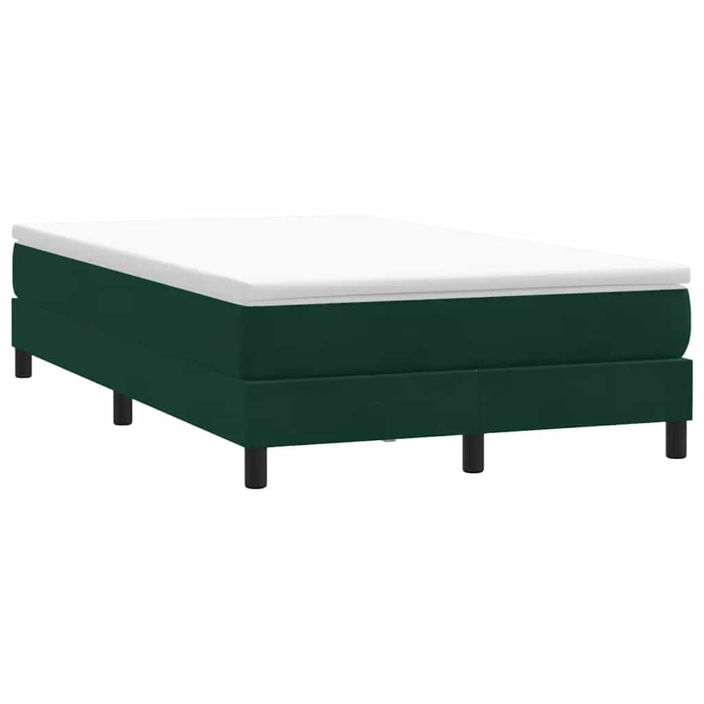 JUNG Vida Boxspringbett ohne Matratze Dunkelgrün 120x210 cm Samt