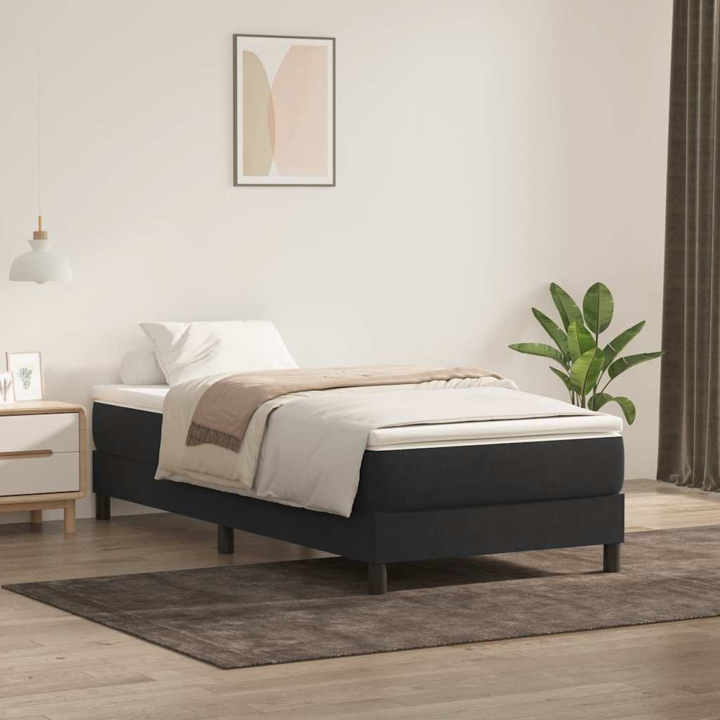 JUNG Vida Boxspringbett ohne Matratze Schwarz 100x220 cm Samt