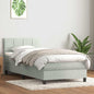 JUNG Vida Boxspringbett mit Matratze Hellgrau 80x220 cm Samt