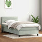 JUNG Vida Boxspringbett mit Matratze Hellgrau 80x210 cm Samt