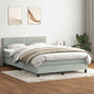 JUNG Vida Boxspringbett mit Matratze Hellgrau 160x210 cm Samt