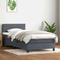 JUNG Vida Boxspringbett mit Matratze Dunkelgrau 80x220 cm Samt