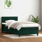 JUNG Vida Boxspringbett mit Matratze Dunkelgrün 80x220 cm Samt