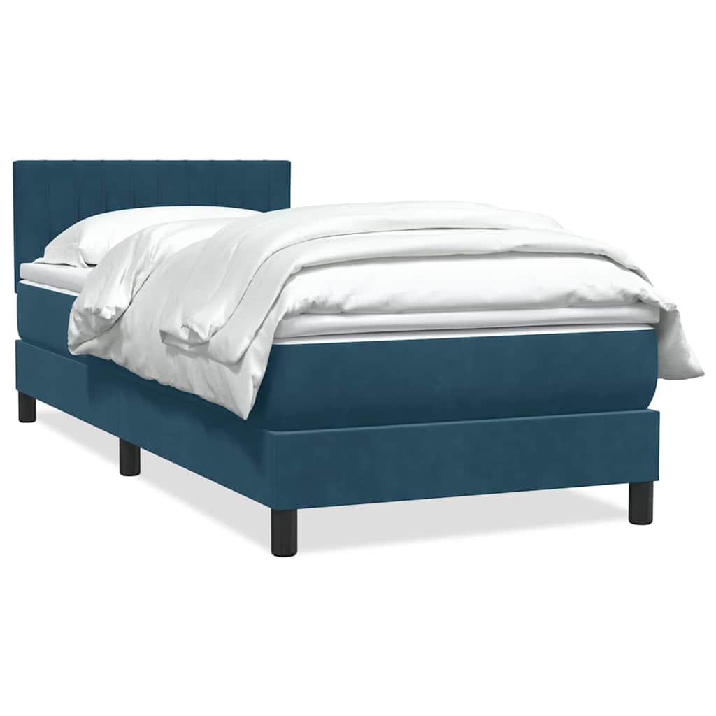 JUNG Vida Boxspringbett mit Matratze Dunkelblau 80x220 cm Samt