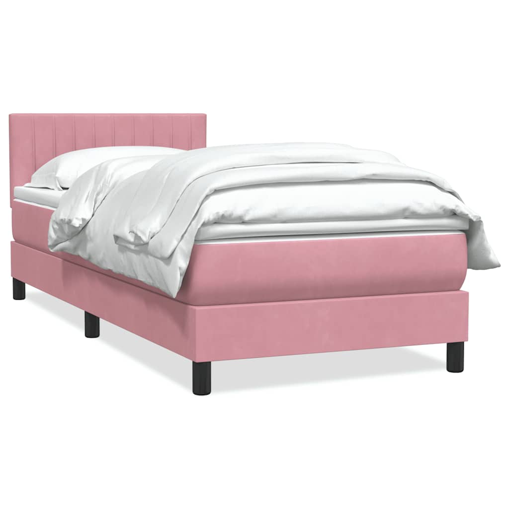 JUNG Vida Boxspringbett mit Matratze Rosa 90x220 cm Samt