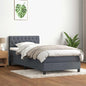 JUNG Vida Boxspringbett mit Matratze Dunkelgrau 80x220 cm Samt