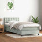 JUNG Vida Boxspringbett mit Matratze Hellgrau 90x210 cm Samt