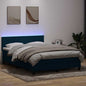 JUNG Vida Boxspringbett mit Matratze & LED Dunkelblau 140x210 cm Samt