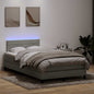 JUNG Vida Boxspringbett mit Matratze & LED Hellgrau 120x210 cm Samt