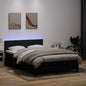 JUNG Vida Boxspringbett mit Matratze & LED Schwarz 160x210 cm Samt