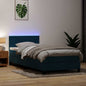 JUNG Vida Boxspringbett mit Matratze & LED Dunkelblau 90x210 cm Samt