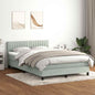JUNG Vida Boxspringbett mit Matratze & LED Hellgrau 160x220 cm Samt