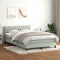 JUNG Vida Boxspringbett mit Matratze & LED Hellgrau 160x210 cm Samt