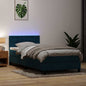 JUNG Vida Boxspringbett mit Matratze & LED Dunkelblau 80x220 cm Samt