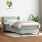 JUNG Vida Boxspringbett mit Matratze Hellgrau 80x220 cm Samt