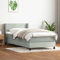 JUNG Vida Boxspringbett mit Matratze Hellgrau 90x210 cm Samt