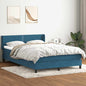 JUNG Vida Boxspringbett mit Matratze Dunkelblau 160x210 cm Samt