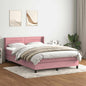 JUNG Vida Boxspringbett mit Matratze Rosa 140x220 cm Samt