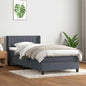 JUNG Vida Boxspringbett mit Matratze Dunkelgrau 80x210 cm Samt