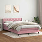 JUNG Vida Boxspringbett mit Matratze Rosa 140x210 cm Samt