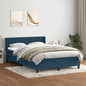 JUNG Vida Boxspringbett mit Matratze Dunkelblau 140x210 cm Samt