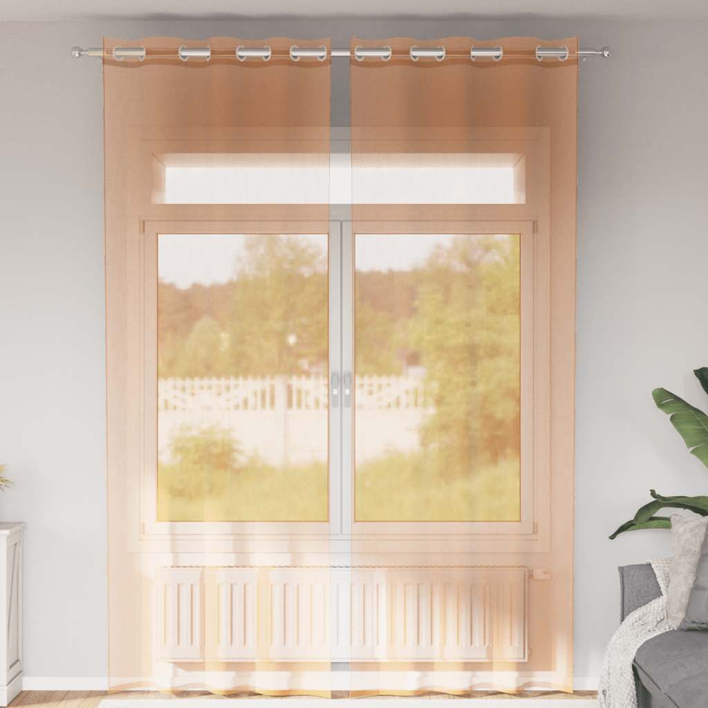JUNG Vida Voile Vorhänge mit Ösen 2 Stk. Terrakotta