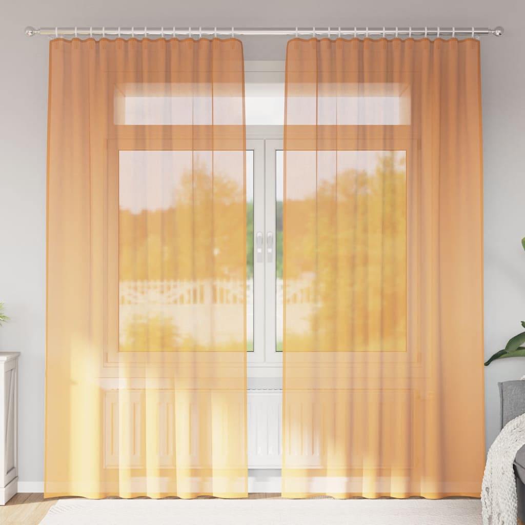 JUNG Vida Voile Vorhänge mit Stangentaschen 2 Stk. Orange