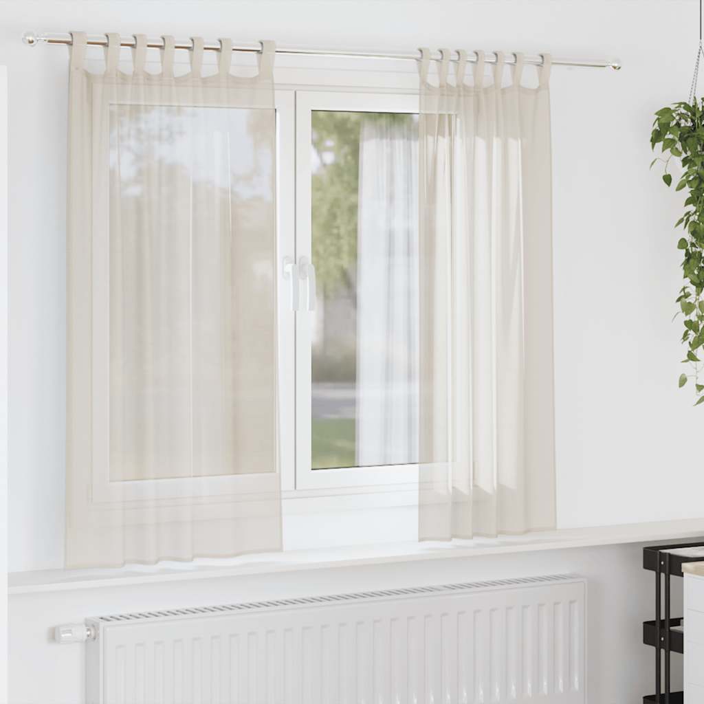 JUNG Vida Voile Vorhänge mit Lasche 2 Stk. Creme