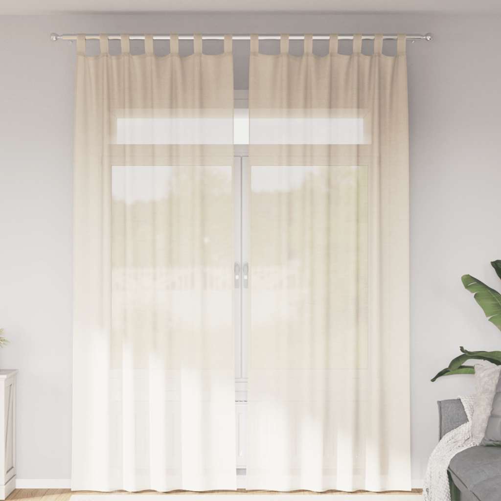 JUNG Vida Voile Vorhänge mit Lasche 2 Stk. Creme