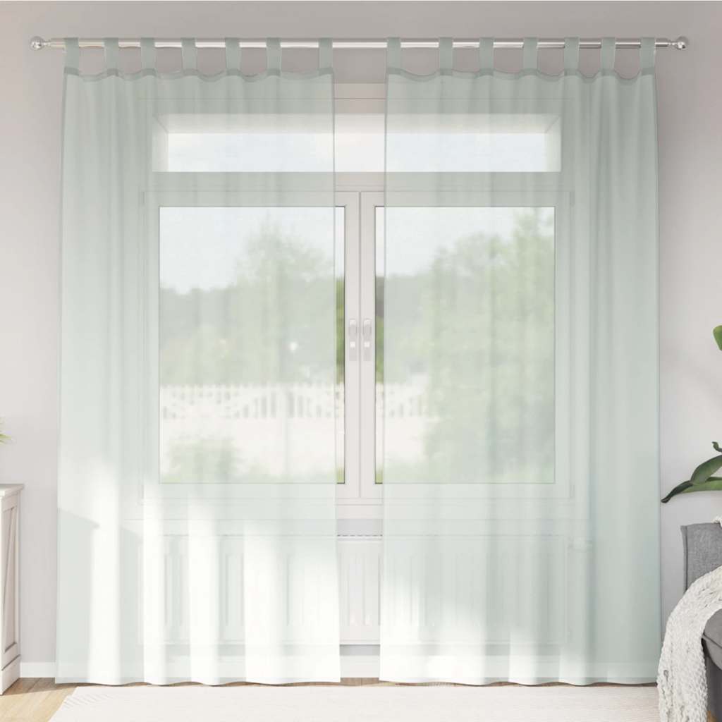 JUNG Vida Voile Vorhänge mit Schlaufen 2 Stk. Hellgrau 140x245 cm