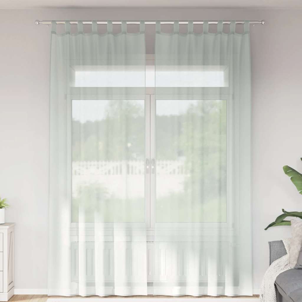 JUNG Vida Voile Vorhänge mit Schlaufen 2 Stk. Hellgrau 140x260 cm