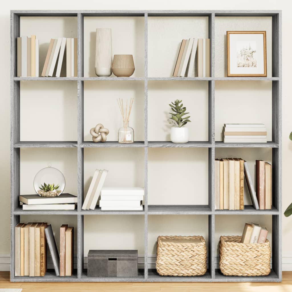 JUNG Vida Bücherregal Grau Sonoma 137,5x29x137,5 cm Holzwerkstoff