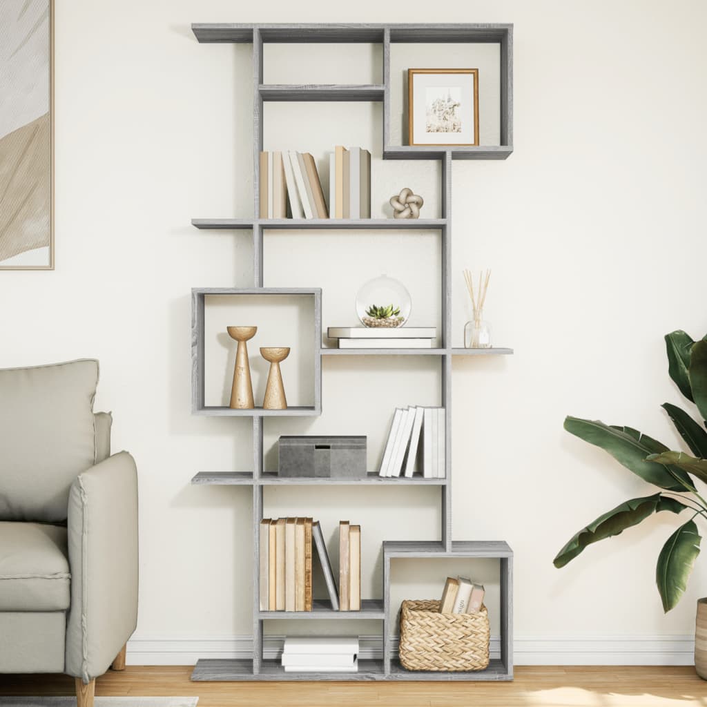 JUNG Vida Bücherregal Grau Sonoma 92x29x188 cm Holzwerkstoff