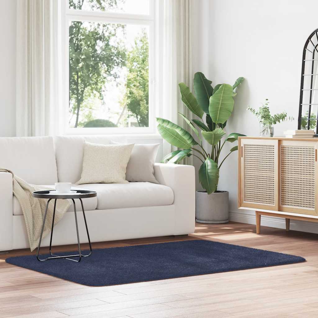 JUNG Vida Teppich Shaggy Hochflor NAVARRA Marineblau 120x170 cm Polyester