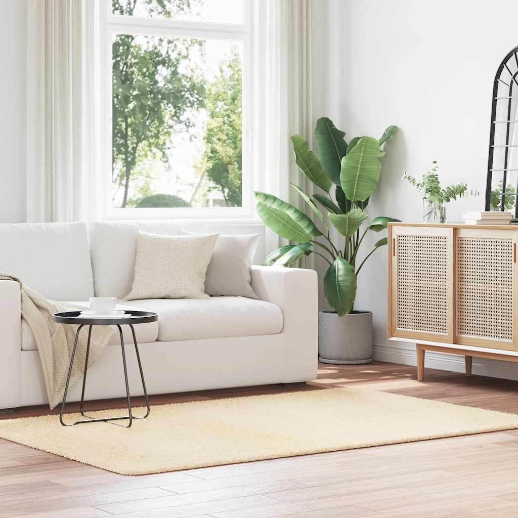 JUNG Vida Teppich Shaggy Hochflor NAVARRA Creme 130x200 cm Polyester