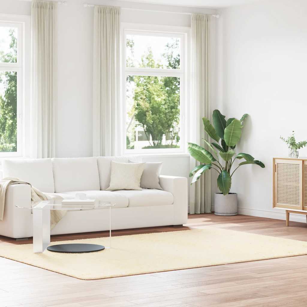 JUNG Vida Teppich Shaggy Hochflor NAVARRA Creme 200x290 cm Polyester