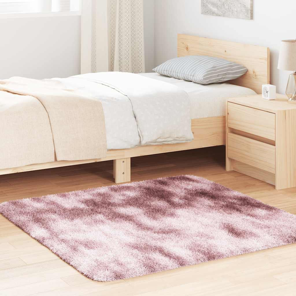 JUNG Vida Teppich Shaggy Hochflor NAVARRA Altrosa 120x120 cm Polyester