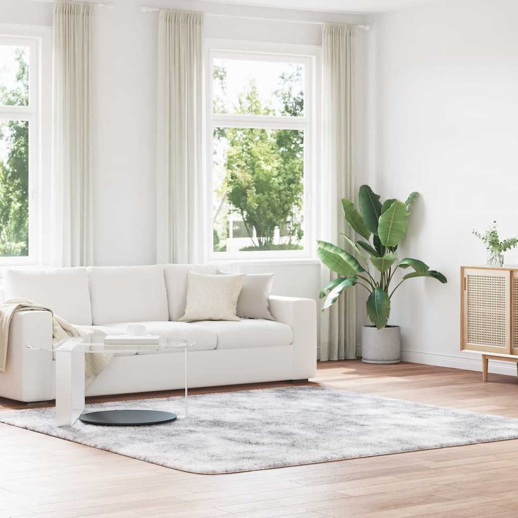 JUNG Vida Teppich Shaggy Hochflor NAVARRA Silbergrau 240x240 cm Polyester