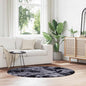JUNG Vida Teppich Shaggy Hochflor NAVARRA Dunkelgrau 160x160 cm Polyester