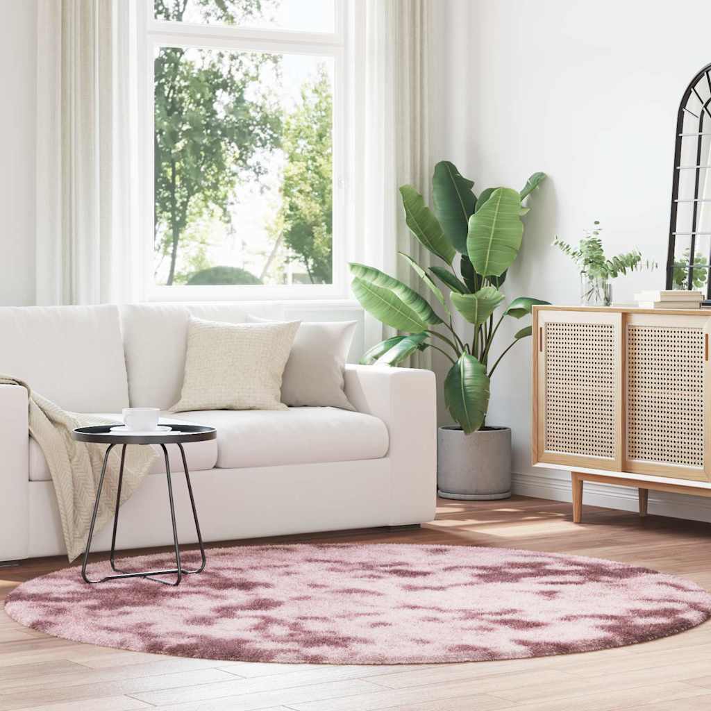 JUNG Vida Teppich Shaggy Hochflor NAVARRA Altrosa 200x200 cm Polyester