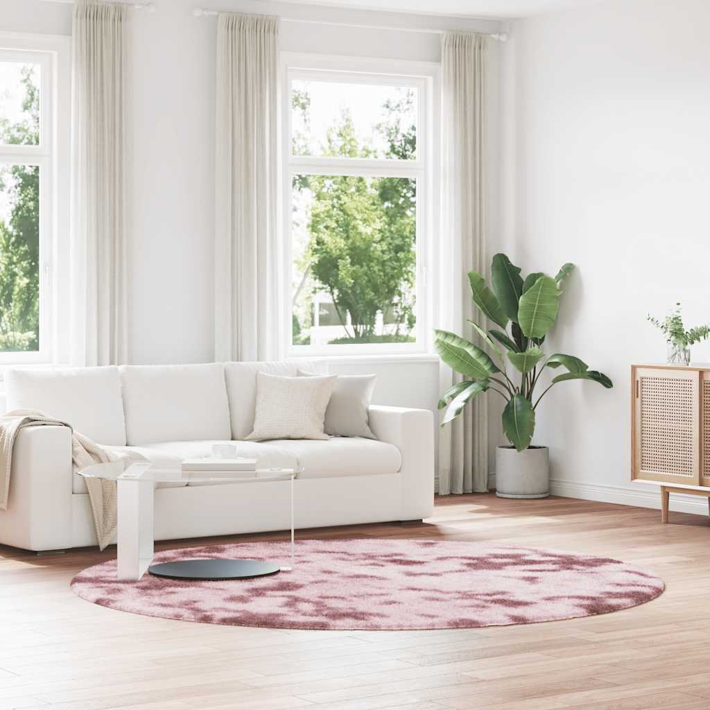 JUNG Vida Teppich Shaggy Hochflor NAVARRA Altrosa 240x240 cm Polyester