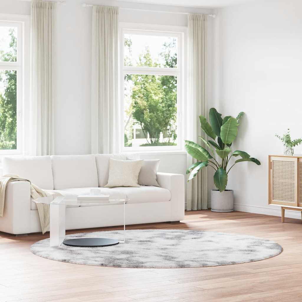 JUNG Vida Teppich Shaggy Hochflor NAVARRA Silbergrau 240x240 cm Polyester